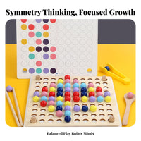 Fine Movement Skills Development Mirror Symmetry Game Hand-Eye Coordination Clip Bead Game Spatial Reasoning for Preschoolers