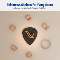 Handmade Electric Guitar Pick, Italian Craft, Bone, Ebony, Coconut, Unique Texture, Gift for Musicians