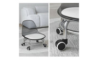 Rolling Acrylic Chair with Wheels Clear Low Wheeled Chair Compact Furniture Swivel for Bedroom