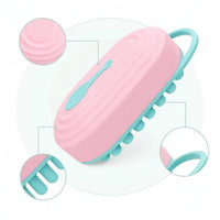 Handheld Scalp Massage Comb with Loop Handle Easy-Grip Silicone Scalp Massager 2 in 1 Compact for Shower