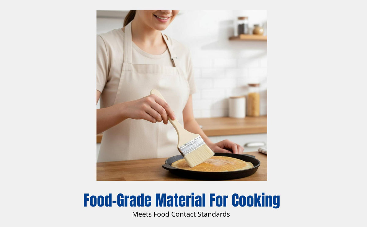 Food Grade Oil Brush, Wool Bristles, Baking BBQ Brush, High Temperature Resistant, Kitchen Tool