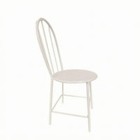Round Seat Miniature Metal Chair Curved Backrest Miniature Cafe Chair Vertical Rod Back Mini Furniture Slender Legs for Photography
