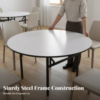 Large Round Folding Table Foldable Design Round Folding Table High Capacity for Hotel Managers, Businesses, Restaurants, Banquets, Wedding Venues
