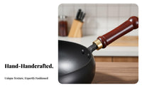 Hand-Handcrafted Iron Wok Naturally Non-Stick Hand Handcrafted Iron Pan Traditional Chinese Stir-Fry Pan Long-Lasting