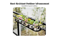 Space-Saving Hanging Railing Planter Rack Anti-Rust Balcony Shelf toolcomplimentary Installation Plant Stand sturdyDuty for Apartment Dwellers, Gardeners, Homeowners, Windowsill, Fence, Porch, Patio