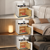 Bedside Table with Hidden Safe, Wireless Charging Station, Modern Nightstand for Bedroom