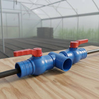 Drip Irrigation Tape Connector Resistant Drip Irrigation Shut off Valve Leak-Secure Tee Connector with Shut off Valves for Greenhouse, Garden