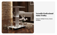 Beauty Salon Trolley Silent Casters Esthetician Trolley Wheel Brakes Cosmetic Tool Stand for Aestheticians, Estheticians, Dermatology Center, Studio