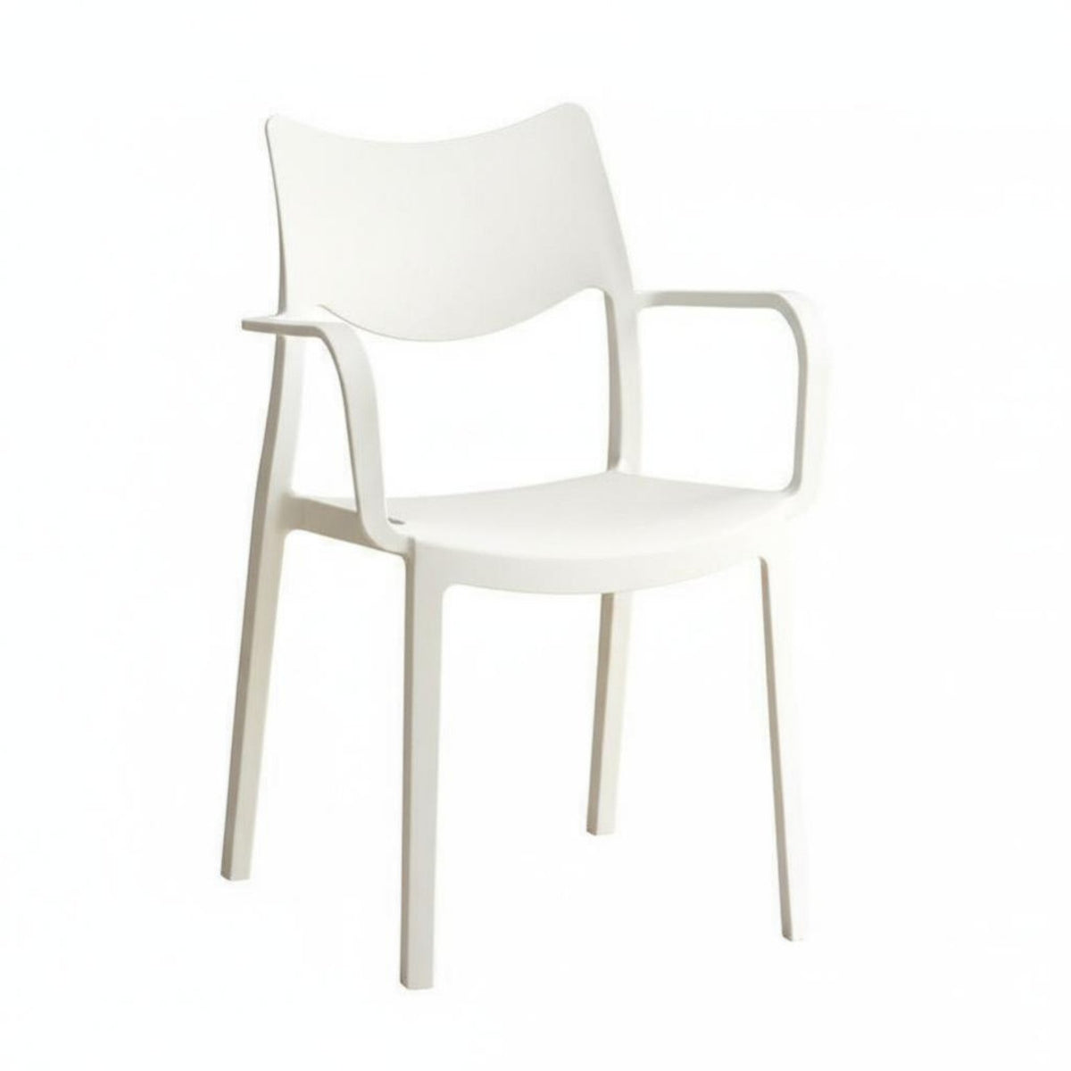 Space-Saving Stackable Molded Armchair Sturdy Construction Dining Chair Ergonomic Backrest Household Seating Easy Assembly for Families, Homeowners, Kitchen, Small Apartment, Living Room, Balcony