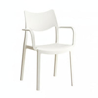 Space-Saving Stackable Molded Armchair Sturdy Construction Dining Chair Ergonomic Backrest Household Seating Easy Assembly for Families, Homeowners, Kitchen, Small Apartment, Living Room, Balcony