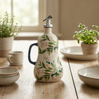 Ceramic Oil Dispenser Bottle Ergonomic Oil Dispenser with Handle Container Long-Lasting Modern for Home Cooks, Kitchen
