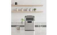 Compact Countertop Ice Maker Stainless Steel Portable Ice Maker Fast Appliance Efficient for Home Kitchen, Dorm Room, Bar, Drink Shop