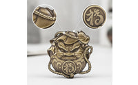 Bronze-Gold Metal Car Emblem Easy Install Car Emblem with Mascot Face Decorative Auto Badge Premium for Riders