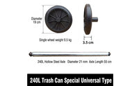 Heavy Duty Trash Can Wheels Replacement Kit Ribbed Garbage Bin Wheels Replacement Kit Weather-Resistant Waste Container Smooth Rolling for Curbside