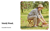 Foldable Cross-Legged Wooden Stool foldable Folding Seat Space-Saving Portable Furniture adaptable for Gardeners, journeyers, Household Chores, outdoorsdoor, Gardening, Indoor