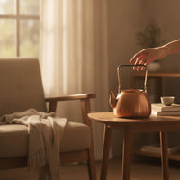 Copper Kettle Handartisanal Copper Teapot Traditional Kettle with Removable Lid for Tea Lovers, Collectors, Kitchen