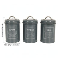 3 Pieces Airtight Kitchen Canister Set Rust-Proof Storage Canister Set Easy-to-Clean Kitchen Canisters with Handles for Home Organizers