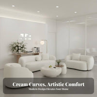 Cream design Curved sectional Couch Designer Look Curved sectional Sofa Minimalist Aesthetic Living Room Furniture adaptable Layouts for Apartment Dwellers, Business Owners, Interior Designers, Reception Area, spa, Bedroom