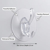 Bedroom and Closet Organization Set with Strong Hooks for Wall Mounting, Transparent No-Drill Sticky for Bathroom
