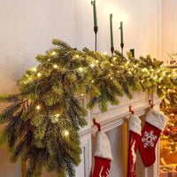 Artificial Pine Cypress Christmas Garland PE Vine with Pine Needles for Door Hanging