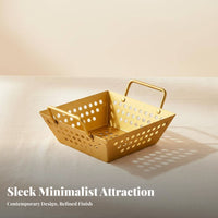 Square Fry Basket Double Handles Double Handle Food Basket Commercial Grade Stainless Steel Snack Holder for Restaurants, Home Cooks, Parties