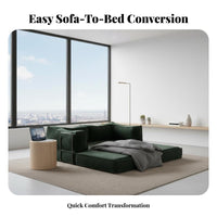Foldable Design Fold-extendable Double Loveseat two-in-solePurpose Sleeper Sofa Vintage design aesthetic transformable Couch Space-Saving for Apartment Dwellers, Students, Small Spaces, Living Room, Lounge Area, Home Office