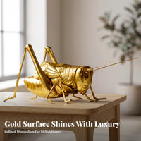 Gold Grasshopper Figurine Resin Grasshopper Ornament Tabletop Figure Slender Legs Long Antennae for Living Room