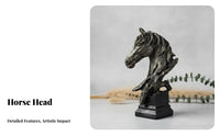 Nordic Design Horse Head Statue Great Gift Idea Horse Head Bust Realistic Details for Living Room, Bookshelf, Desktop