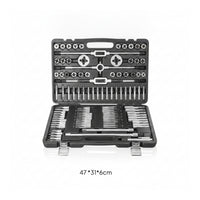 110 Pieces Organized Tap and Die Set with Storage Case Ergonomic Tap and Die Set with Wrenches Portable Threading Tool Kit Complete for Machinists, Mechanics, Workshop, Machine Repair