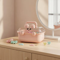 Cute Hair Accessories Organizer Compact Hair Accessory Organizer Large Capacity Storage Box with Transparent Lid Lightweight for Bedroom