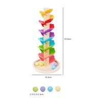 Wooden Tree Ball Toy Leaf-Shaped Ball Drop Toy Marble Tree Set Freestanding Children's Plaything Colorful