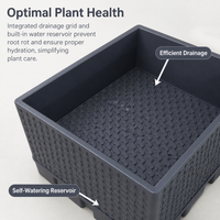 Dark Gray Planter Box with Trellis, Raised Garden Planter for Outdoor Plants, Climbing Vegetables, Balcony Garden, 28cm Base
