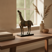 Standing Horse Figurine Sturdy Horse Statue on a Base