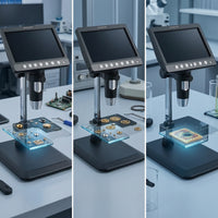 Microscope with Screen 1080P IPS-Type Screen Microscope Bright for Classroom