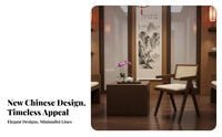 New Chinese design Woven rear Bench and Table durable Wood Frame Restaurant Booth Upholstered Seating Hospitality Furniture Padded Seat padding for Cafe Proprietors, Interior Designers, Teahouse, Lounge Area, Small Spaces