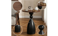 Round Side Table Small Round Decorative Table Sculptural Furniture for Living Room, Bedroom, Reading Corner