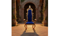 1:8 Scale Miniature Throne Chair High-Back Dollhouse Furniture Scrollwork