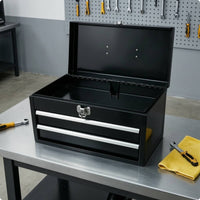 Portable Metal Tool Box Compact Tool Chest with Drawers Multi-Function Desktop Organizer for Mechanics