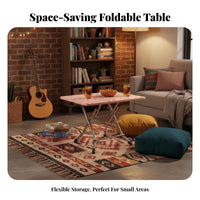 Space-Saving Design Square Utility Table Portable Square Collapsible Stand Versatile Use Household Furniture Lightweight for Apartment Dwellers, Students, Small Areas, Dining Area, Game Nights, Dorm Room