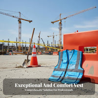 Breathable Reflective Safety Vest Lightweight High Visibility Vest Safety Apparel Long-Lasting for Workers, Security Personnel, Roadside, Nighttime, Warehouses, Outdoor Activities