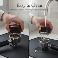 Gravity Coffee Tamper with Automatic Height Adjustment, 304 Stainless Steel
