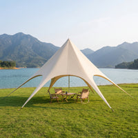Waterproof Canopy Tent Resistant Star Canopy Heavy-Duty Tent with Support Pole Recreational for Backyard Parties