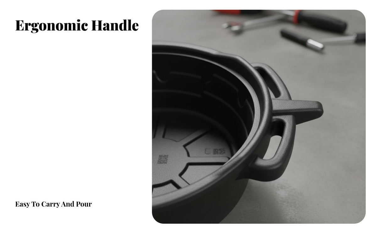 Oil Drain Pan Anti-Spill Design Car Oil Change Pan Large Capacity Parts Cleaning Tray for Mechanics, Truck Owners, Auto Repair Shop, Workshop, Garage