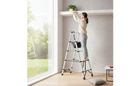 Foldable Step-Ladder Design Telescoping Ladder Adjustable Telescopic Step Ladder Portable Heavy Duty for Homeowners, Diyers