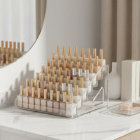 Nail Polish Rack Space Saving Lipstick Holder Easy to Clean Cosmetic Display Stand for Vanity
