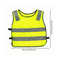 Black Trim Children's Reflective Vest Horizontal Bands Kids High Visibility Vest Sleeveless Lightweight