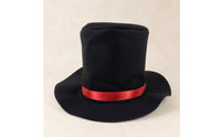 Red Ribbon Band Pointed Felt Hat Wide Brim Hat