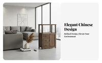 sturdy Wood Construction Multi-Tier beverage Stand Chinese visual appeal & appearance Storage Cabinet Fully Assembled Side Table Easy Assembly for Apartment Dwellers, residents, Students, Living Room, Home Corner, Small areas, Entryway