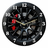 Modern Minimalist Design 2D Car Wheel Wall Timepiece Easy to Hang Car Wheel Wall Timepiece Timepiece for Garage