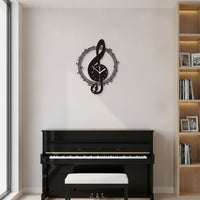Treble Clef Wall Clock Artistic Music Wall Clock Metal for Musicians